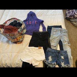 Jeans, shorts, sweatshirts, hoodie, workout pants